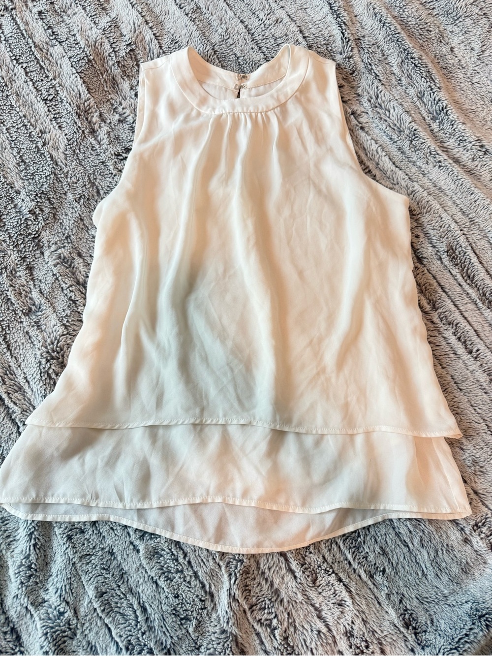 J. Crew Cream Layered Sleeveless Chiffon Camisole